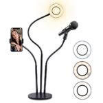 Professional Live Stream Flexible Tripod With Selfie Ring Light
