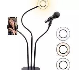 Professional Live Stream Flexible Tripod With Selfie Ring Light