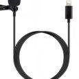 Mini Hanging Anti-Interference Wind Muff Lightning Microphone For IPhone Black