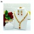 Red STONE COLORFUL CUBIC ZIRCONIA LUXURY Jewelry Set