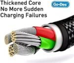Go-Des 3 in one Phone charging cable type C ios and Micro Usb - Image 4