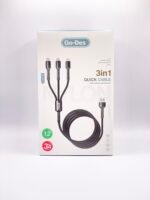 Go-Des 3 in one Phone charging cable type C ios and Micro Usb