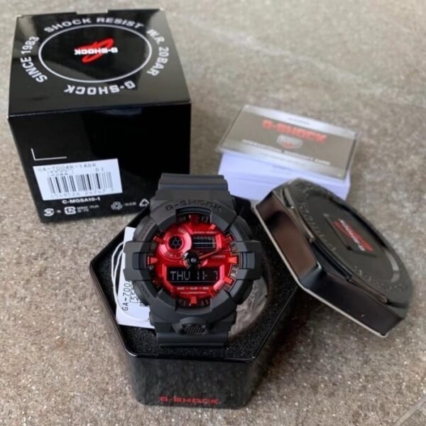 ⁦ساعة G-Shock GS-0821-02 أنالوج رقمية أسود وأحمر من الريزن⁩ - الصورة ⁦4⁩