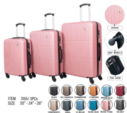 Nomad 3-Piece Hardshell Travel Bags Set with Artisanal Embellishments