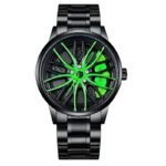 360 ° Rotary Stainless Steel Strap Sport Car Rim Wheel Hub Quartz - Image 3