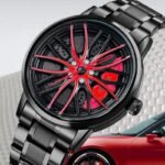 360 ° Rotary Stainless Steel Strap Sport Car Rim Wheel Hub Quartz - Image 10
