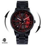 360 ° Rotary Stainless Steel Strap Sport Car Rim Wheel Hub Quartz - Image 2