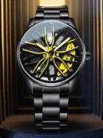 360 ° Rotary Stainless Steel Strap Sport Car Rim Wheel Hub Quartz - Image 7