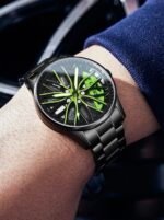 360 ° Rotary Stainless Steel Strap Sport Car Rim Wheel Hub Quartz - Image 11