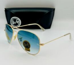 Ray-Ban Light Blue Gold Sunglasses