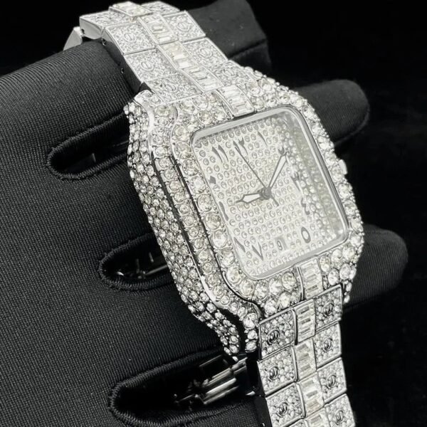 Luxury Arabic Piazza Iced Out Diamond Watch - Image 5