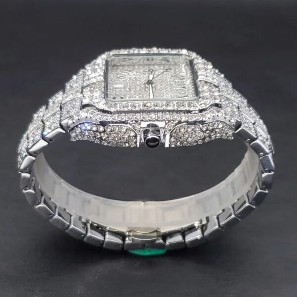 Luxury Arabic Piazza Iced Out Diamond Watch - Image 2