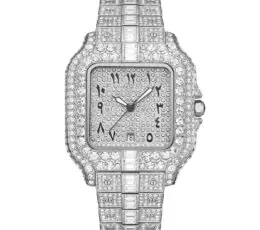 Luxury Arabic Piazza Iced Out Diamond Watch