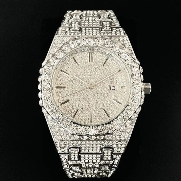 Luxury Iced Out Diamond Watch - Image 4