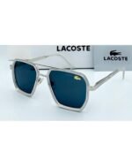 نظارة شمسية لاكوست فضية بالكامل