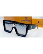 Louis Vuitton Oversized Square Black Frame Monogram Lens Diamond Sunglasses