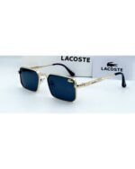 Lacoste Square Gold Metal Frame Black Lens Sunglasses