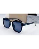 Dior Square Double Bridge Full Black Acetate Frame Sunglasses