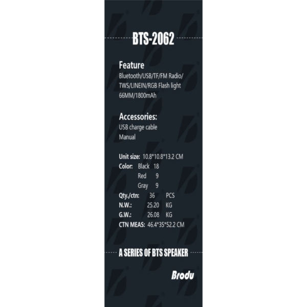 BTS-2062 Wireless Bluetooth Speaker - Image 2