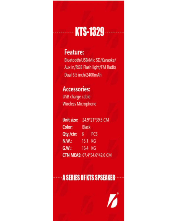 KTS-1329 Wireless Bluetooth Speaker - Image 5