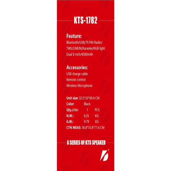 Kts-1782 Wireless Bluetooth Speaker - Image 2