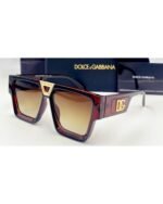 Dolce & Gabbana Oversized Square Brown Tortoise Acetate Frame Brown Gradient Lens Sunglasses