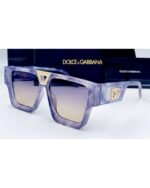 Dolce & Gabbana Oversized Square Purple Marble Acetate Frame Gradient Lens Sunglasses