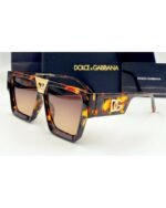 Dolce & Gabbana Oversized Square Tortoise Acetate Frame Brown Gradient Lens Sunglasses