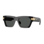 Versace Square Black Acetate Frame Dark Grey Lens Sunglasses