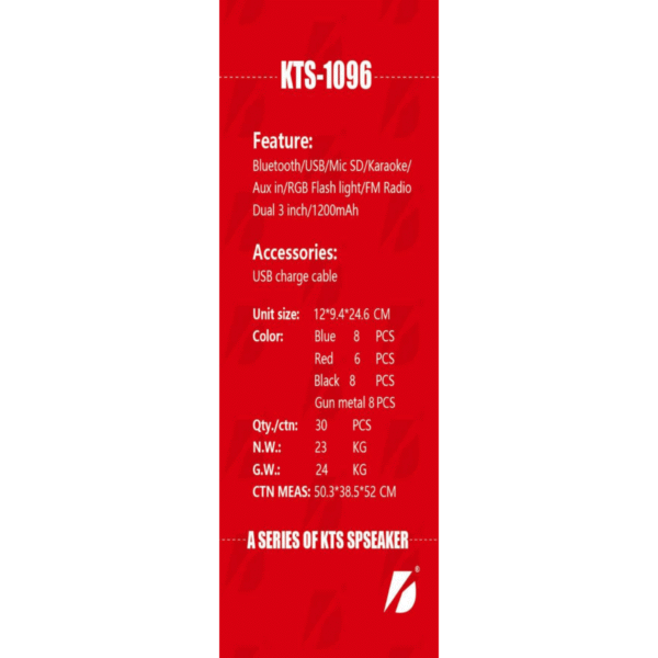 KTS-1096 Wireless Bluetooth Speaker - Image 2