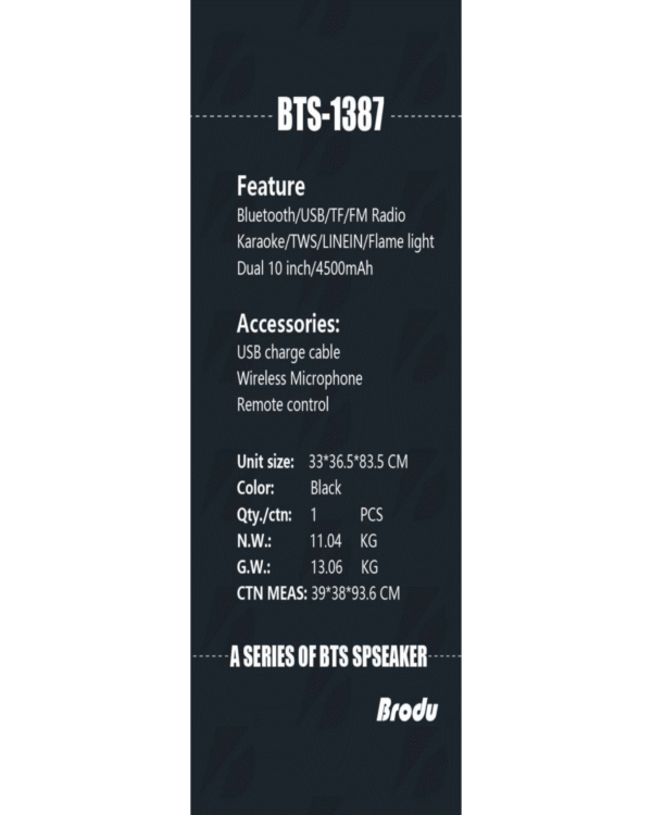 BTS-1387 Wireless Bluetooth Speaker - Image 2