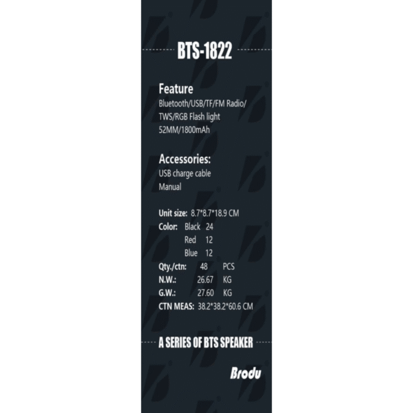 BTS-1822 Wireless Bluetooth Speaker - Image 2