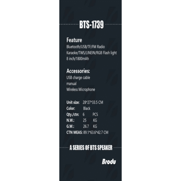 BTS-1739 Wireless Bluetooth Speaker - Image 2