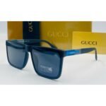 Gucci Square Black and Blue Frame Polarized Sunglasses