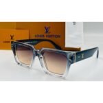Louis Vuitton Square Clear Grey Frame Brown Gradient Lens Sunglasses