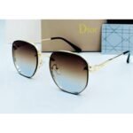 Dior Geometric Gold Metal Frame Multi Shaded Gradient Lens Sunglasses