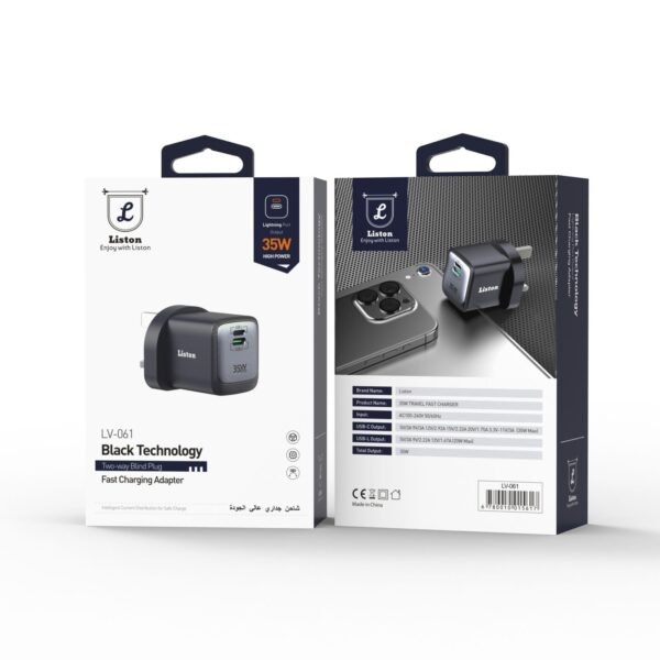 Liston 35W Black Technology Fast Charging Adapter LV-061 - Image 2