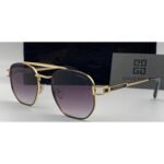 Givenchy Aviator Gold and Black Metal Frame Purple Brown Gradient Lens Sunglasses