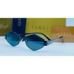 Gucci Geometric Black Frame Tinted Lens Sunglasses