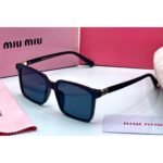 Miu Miu Square Black Acetate Frame Grey Lens Sunglasses