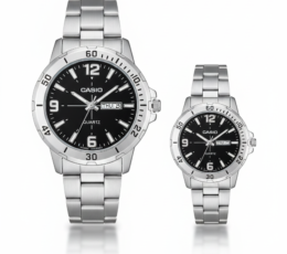 Casio Couple Watch Set – Premium Stainless Steel Design