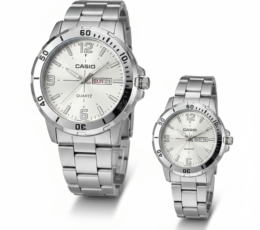 Casio Couple Watch Set – Premium Stainless Steel Design