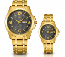 Casio Couple Watch Set – Premium Stainless Steel Design