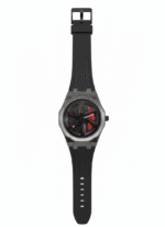 Carbon Black Sports Watch with 360° Spinning Wheel Hub - Image 2