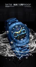 NAVIFORCE Blue Steel Dual Display Men's Watch - Image 2