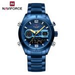 NAVIFORCE Blue Steel Dual Display Men's Watch