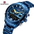 NAVIFORCE Blue Steel Dual Display Men’s Watch