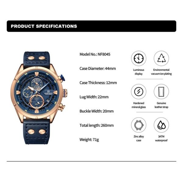 NAVIFORCE Luxury Men’s Chronograph Watch - Image 4