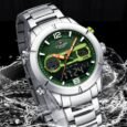 NAVIFORCE Silver & Green Men’s Luxury Sports Watch