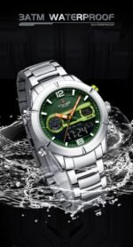 NAVIFORCE Silver & Green Men's Luxury Sports Watch - Image 3
